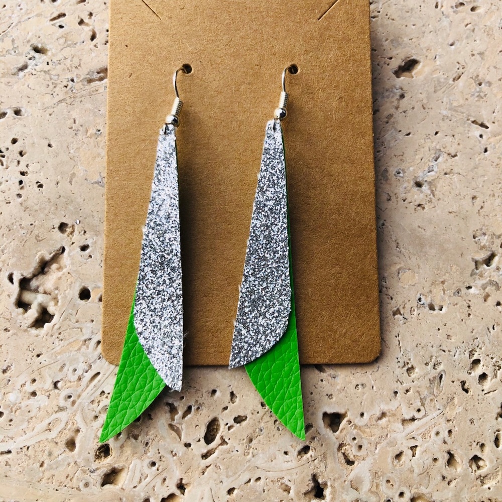 Faux leather earrings